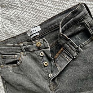 PISTOLA Charlie High Rise Straight leg button-fly jean in Momento